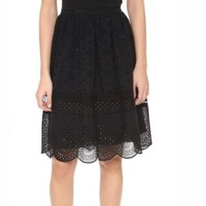 Marc By Marc Jacobs Black Embroidered A-Line Skirt